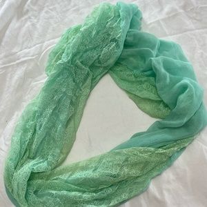 mint green lace infinity scarf
